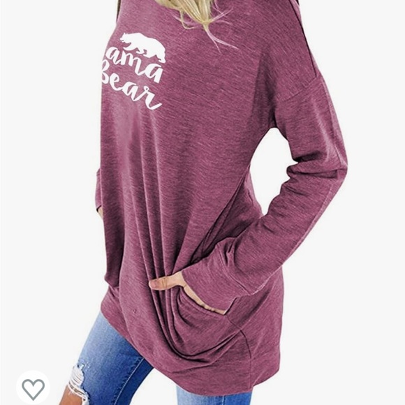 onlypuff Women's Pocket Shirt Size Large Graphic Tunic Top Sweatshirt - Picture 2 of 7